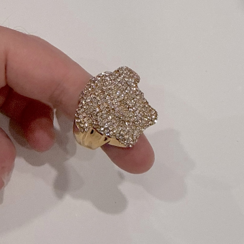 Versace
La Medusa crystal-embellished ring - Size 21